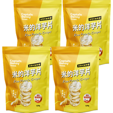 Captain Danny 丹尼船長 米的洋芋片 爆香蒜辣味, 120g, 4包