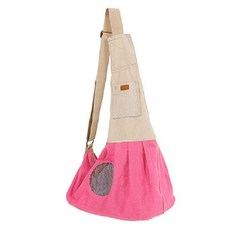 YOU&ME 寵物帆布斜背包, 粉紅色