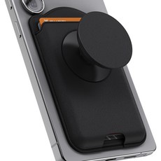 엑씨 갤럭시 전용 맥세이프 호환 가죽 스마트 톡 카드 지갑 홀더 케이스, 블랙, 1개