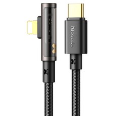 Mcdodo 麥多多 DD 透鏡彎頭線 36W PD Lightning CA-3390 50g, 1.2m, 黑色, 1條