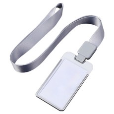 Big Buck 高級金屬掛頸式員工證滑蓋卡套, 銀色, 1個