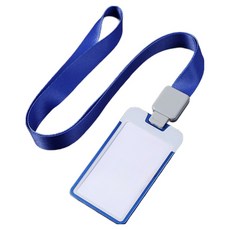 Big Buck 高級金屬掛頸式員工證滑蓋卡套, 藍色, 1個