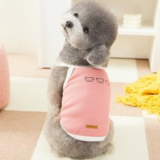 DING DONG PET 寵物小熊條紋無袖T恤, 粉紅色, 1個