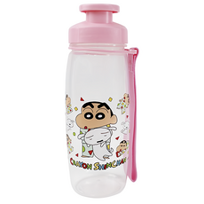 吊帶式PP水壺 食品級PP原料 造型美觀 方便好攜帶 裝開水冷熱飲, 1個, 蠟筆小新粉色, 500ml