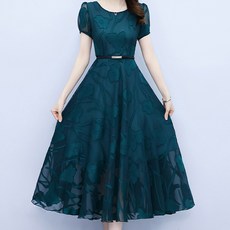 아뗄릭 여성용 시스루 허리 스트랩 슬림핏 쉬폰 원피스 02344 빅사이즈 포함