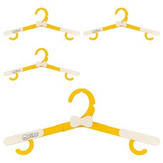 PiYOPiYO 黃色小鴨 護衣型伸縮折疊防掉寶寶衣架 1組, 黃色