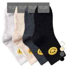 코지라벨 남성용 해피스마일 수면양말 4켤레 세트