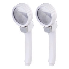 Leehansun LivingScience Stop and Go節水蓮蓬頭, 白色, 2個