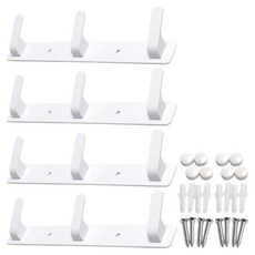 손잡이세상 둥근사각 3구 옷걸이, 화이트, 4개