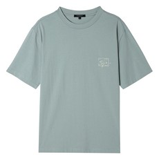 파렌하이트 남성용 통기성 TRIP 패스포트 아트 배색 그래픽 라운드 반팔 티셔츠 FEIBD3802