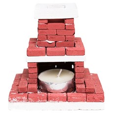 Real Brick DIY迷你嬌小壁爐, 紅棕色