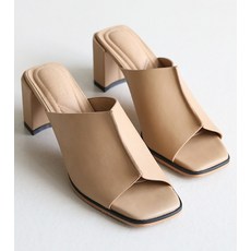 dangolunni 女款牛皮切線圖案6cm穆勒拖鞋 New Olli, 淺褐色, 235