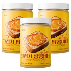 비소뉴 크런치 땅콩버터, 500g, 3개