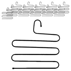 S형 5단 바지걸이, 블랙, 12개