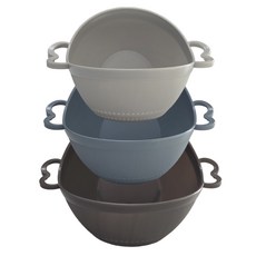 Camellia 韓國製 愛心手柄 多功能濾網 攪拌碗 套組, 3種, 1套