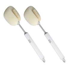 아이메이트 2in1 물병 텀블러 세척솔, 화이트, 2개