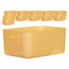 BONOHOUSE Pantry 四季生活收納籃, 黃色, M(368 x 262 x 160 mm), 12個