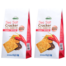 統一生機 亞麻仁海鹽蘇打餅 蕎麥椒鹽 8入, 168g, 2袋