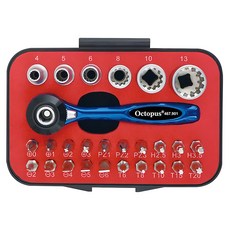 章魚牌 Octopus 迷你棘輪套筒起子頭 27件組 100mm 雙頭設計, 1組