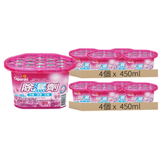 元氣生活 除濕劑 450ml 玫瑰香氛 除濕 防霉 衣櫥/鞋櫃適用, 8個