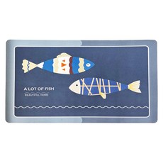 軟式珪藻土踏墊 Set 雙魚, 40 x 60cm, 1組