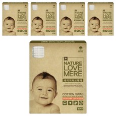NATURE LOVE MERE 獨立包裝新生兒棉花棒, 5盒, 80支