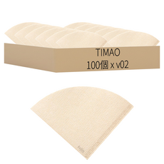 Tiamo 圓椎濾紙1-4人 v02 咖啡濾紙, 100個, 1組