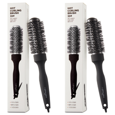 光澤和發光熱捲曲日常刷, 2個, 黑色