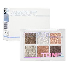 AboutTone 星光碎鑽閃粉六色眼影盤 3.3g, 01 強烈又帥氣中性閃亮調色盤, 1個
