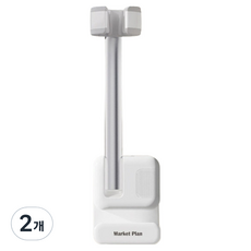 마켓플랜 무타공 핸즈프리 각도조절 드라이기 거치대, 화이트, 2개