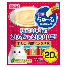 INABA CIAO 啾嚕 乳酸菌肉泥, 鮪魚 + 海鮮綜合, 280g, 1袋