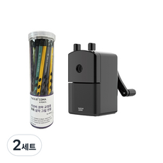 투코비 코마 흑목 삼각 교정연필 B TC-P03 30p + 코마 점보연필겸용 연필깎이 TC-M1 세트, 랜덤발송(연필), 다크그레이(연필깎이), 2세트