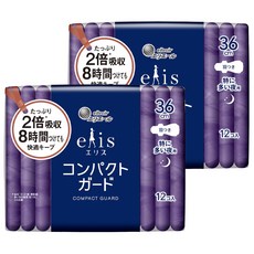 elleair 艾黎艾爾 elis 愛麗思 極致薄衛生棉 護翼型, 夜用量多加長(36cm), 12片, 2包