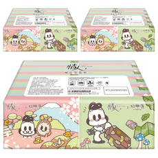 情人 狗與鹿袖珍包面紙 10張 30包 3組 可愛圖案 外出必備 不含螢光劑