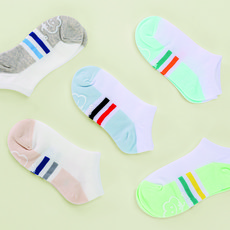 SAESILRO 羅伊 兒童防脫落網眼運動短襪 5雙組