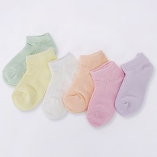 새실로 유아동용 유레카 망사 스니커즈 양말 6족