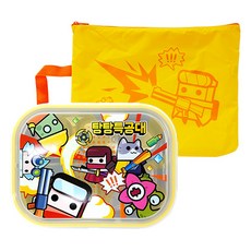 LE BARN Ttang Ttang特攻隊餐盤便當組, 混色, 不鏽鋼餐盤+餐盤收納袋, 1組