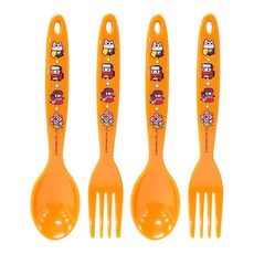 르번 국산 아동용 탕탕특공대 간식 스푼 + 포크 세트, 혼합색상, 1개