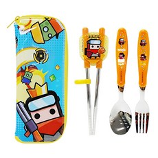 LE BARN 噠噠特攻孩童訓練餐具組, 混色, 筷子+湯匙+叉子+收納盒