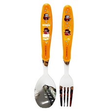르번 국산 아동용 탕탕특공대 베이직 스푼 + 포크 세트, 혼합색상, 1개