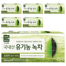 녹차원 국내산 유기농 순수녹차 티백, 1.2g, 25개입, 6개