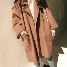 엘쏘 여성용 루즈핏 망토 스타일 모직 코트