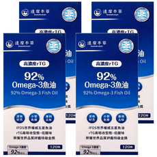 達摩本草 92%Omega3專利深海魚油, 120顆, 450mg, 4盒
