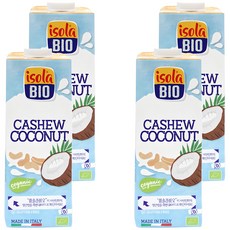 이솔라비오 유기농 캐슈 코코넛 음료, 1L, 4개