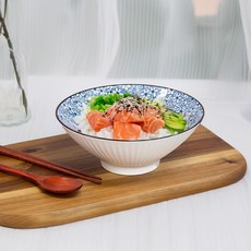 데일리 덮밥 도자기 면기 접시, 안개꽃, 1개
