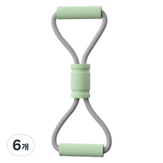 블럭마트 8자 요가 스트레칭 튜빙밴드, 그린, 6개
