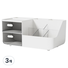펜앤피스 멀티 수납 펜꽂이 데스크 정리함 27.5 x 15 x 12.5 cm, 화이트, 3개