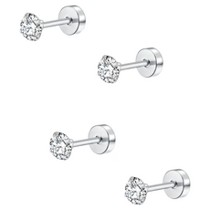 THUNDERS桑德斯 鎖式耳環4mm 4件組