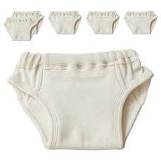 eguchitoys 蒙特梭利學習褲 內褲型 雙層棉布, 6件, 奶油色