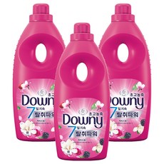 다우니 7일지속 탈취파워 초고농축 섬유유연제 목련과 베리 본품, 1L, 3개